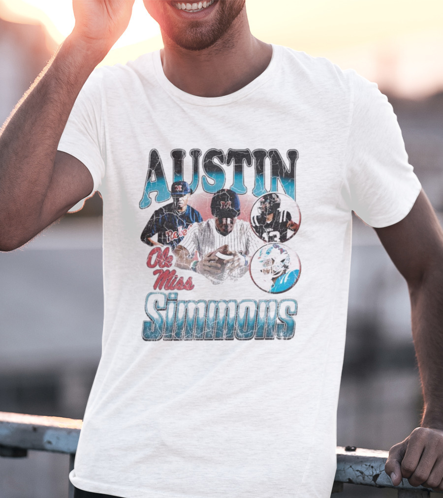 Austin Simmons Ole Miss Rebels Vintage 90s Sports T-Shirt