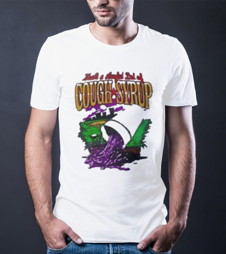 Baseball That’s A Awful Lot Of Cough Syrup Cityscape And Pouring Purple Liquid T-Shirt