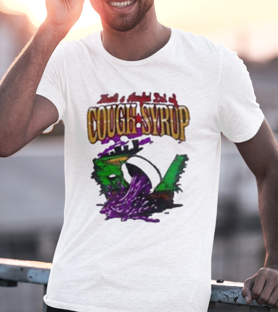 Baseball That’s A Awful Lot Of Cough Syrup Cityscape And Pouring Purple Liquid T-Shirt