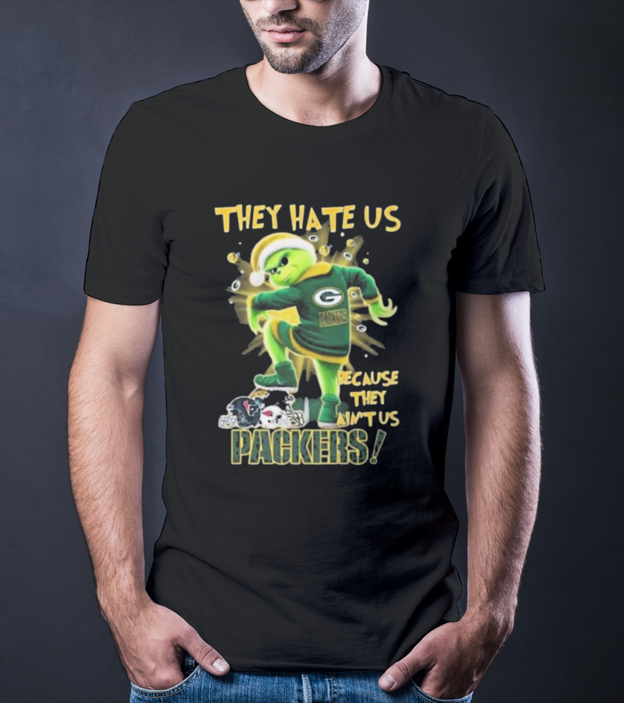 Green Bay Packers NFL The Grinch They Hate Us Because They Ain’t Us Packers T-Shirt