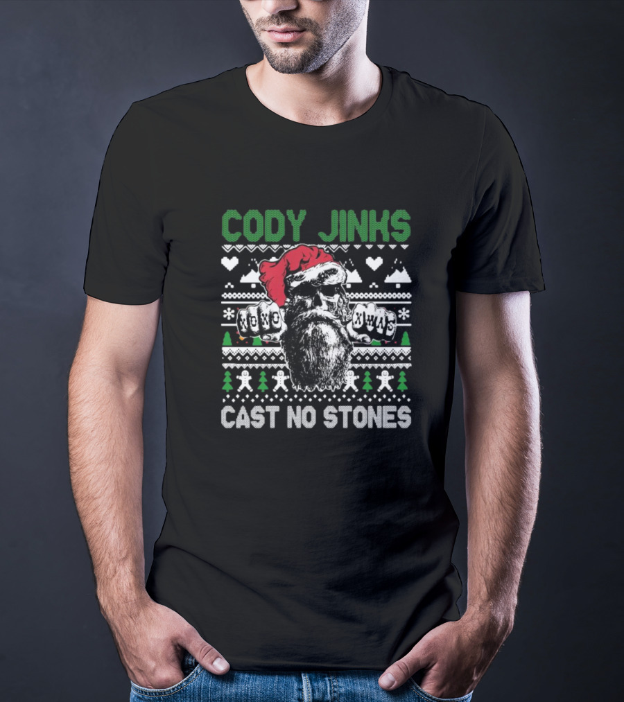 Cody Jinks Cast No Stones Santa Skull Ugly Christmas Sweater T-Shirt