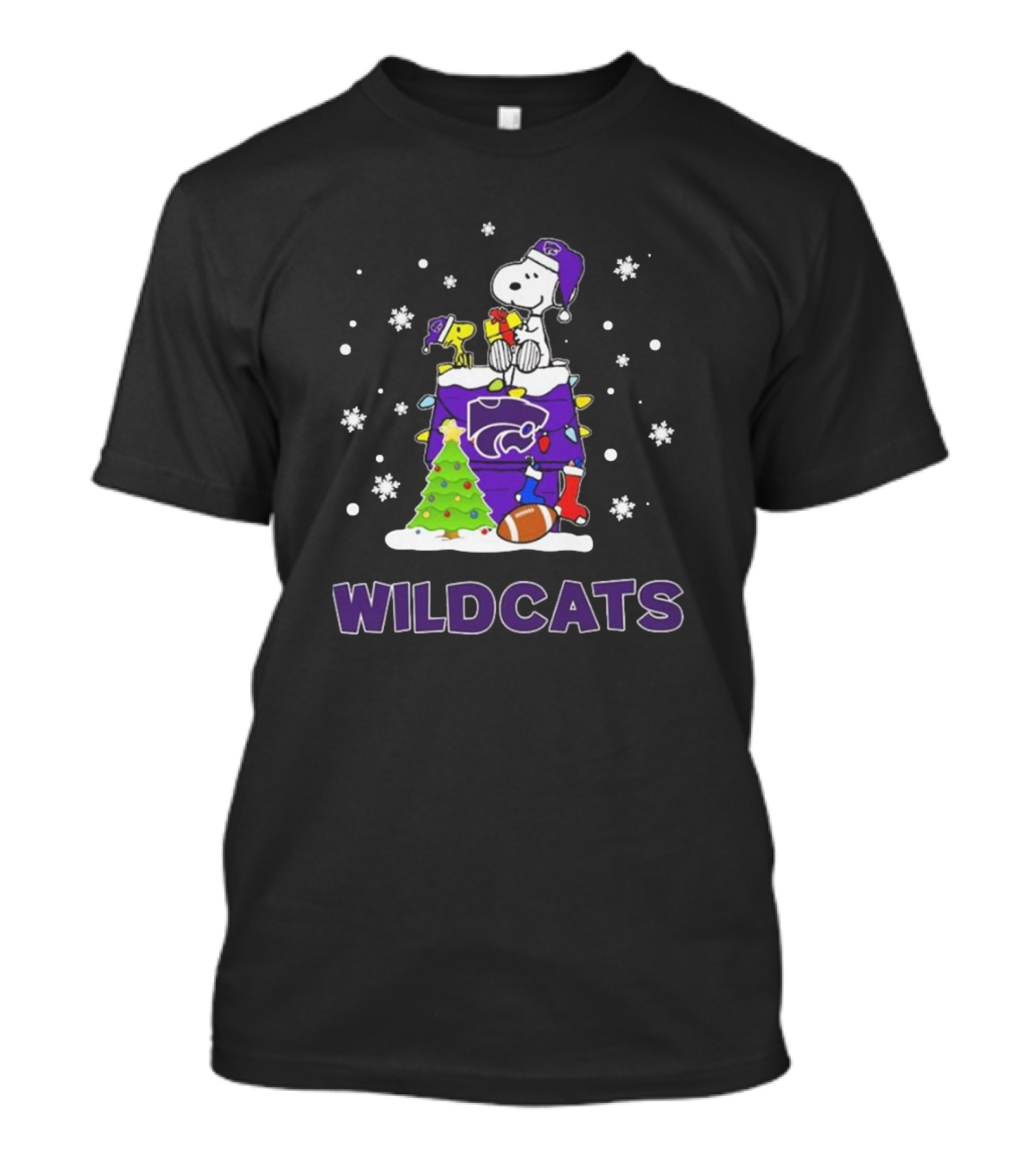 Kansas State Wildcats Snoopy Peanuts Christmas Wildcats T-Shirt