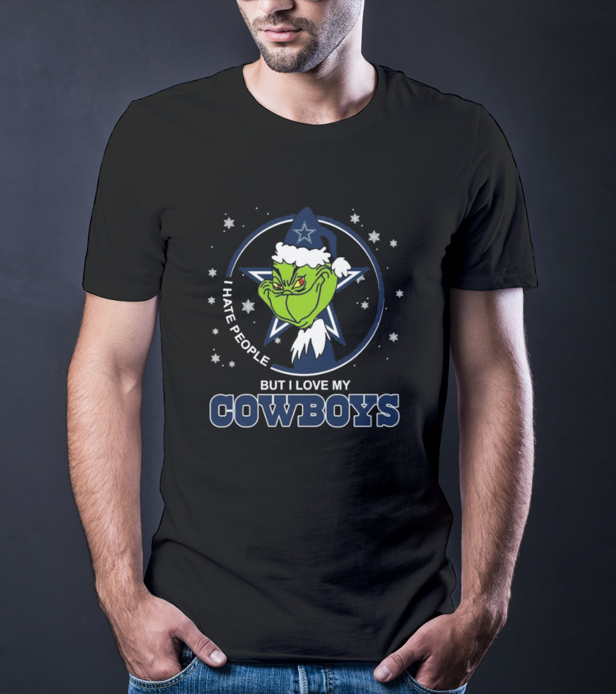 Original Grinch I Hate People But I Love My Dallas Cowboys Christmas T-Shirt