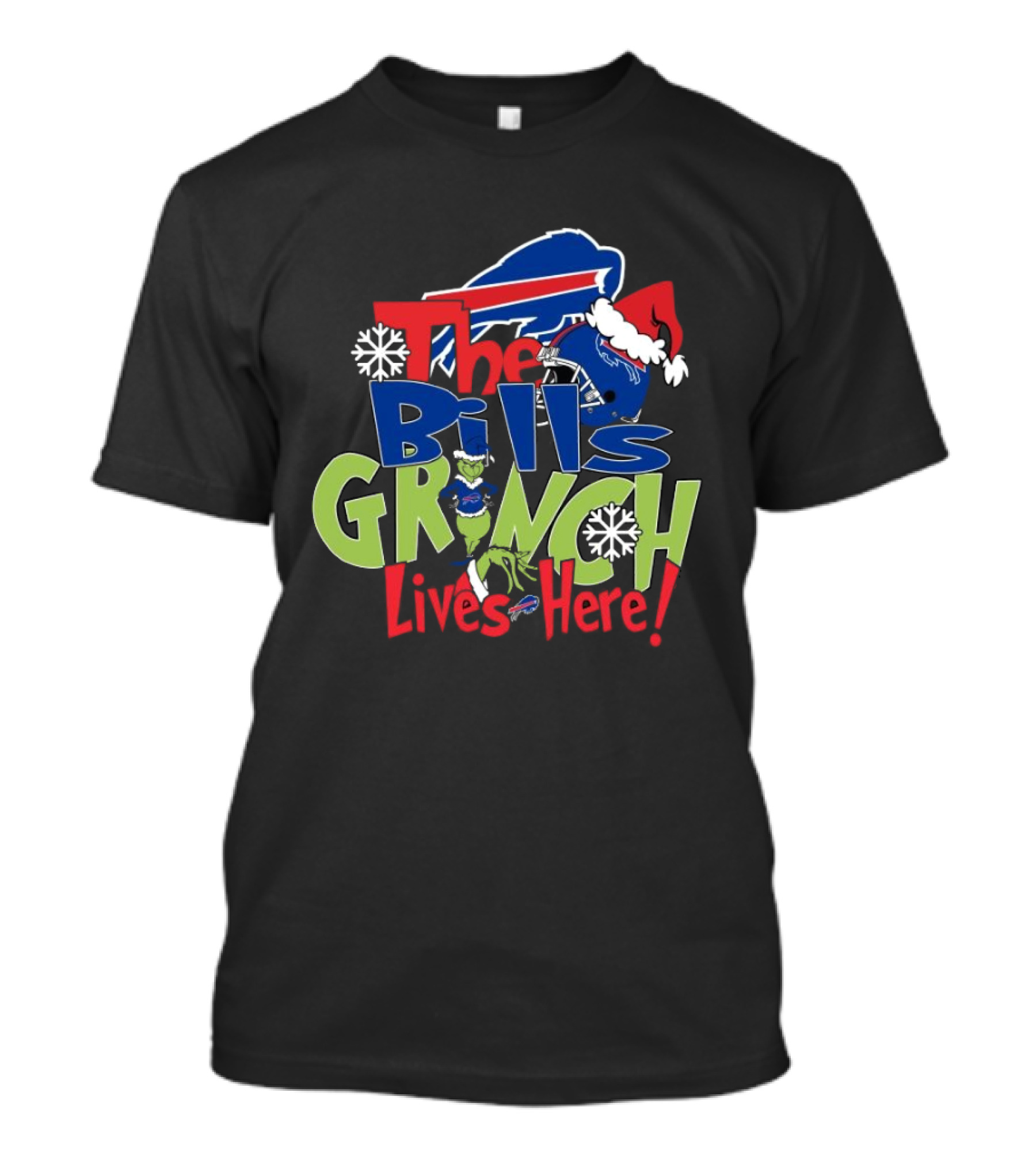 Buffalo Bills Grinch Lives Here Christmas T-Shirt