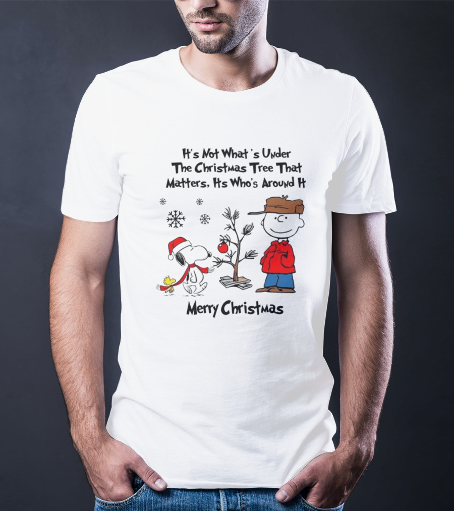 Snoopy Charlie Brown Woodstock Christmas Tree Matters Merry Christmas T-Shirt