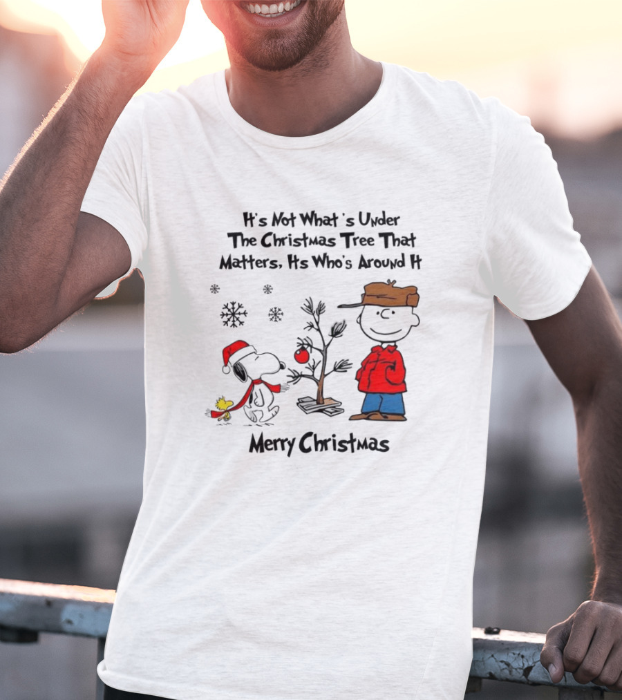 Snoopy Charlie Brown Woodstock Christmas Tree Matters Merry Christmas T-Shirt