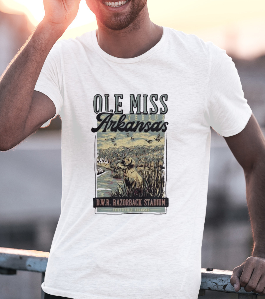 Ole Miss Versus Arkansas D.W.R. Razorback Stadium Fayetteville Game Day T-Shirt