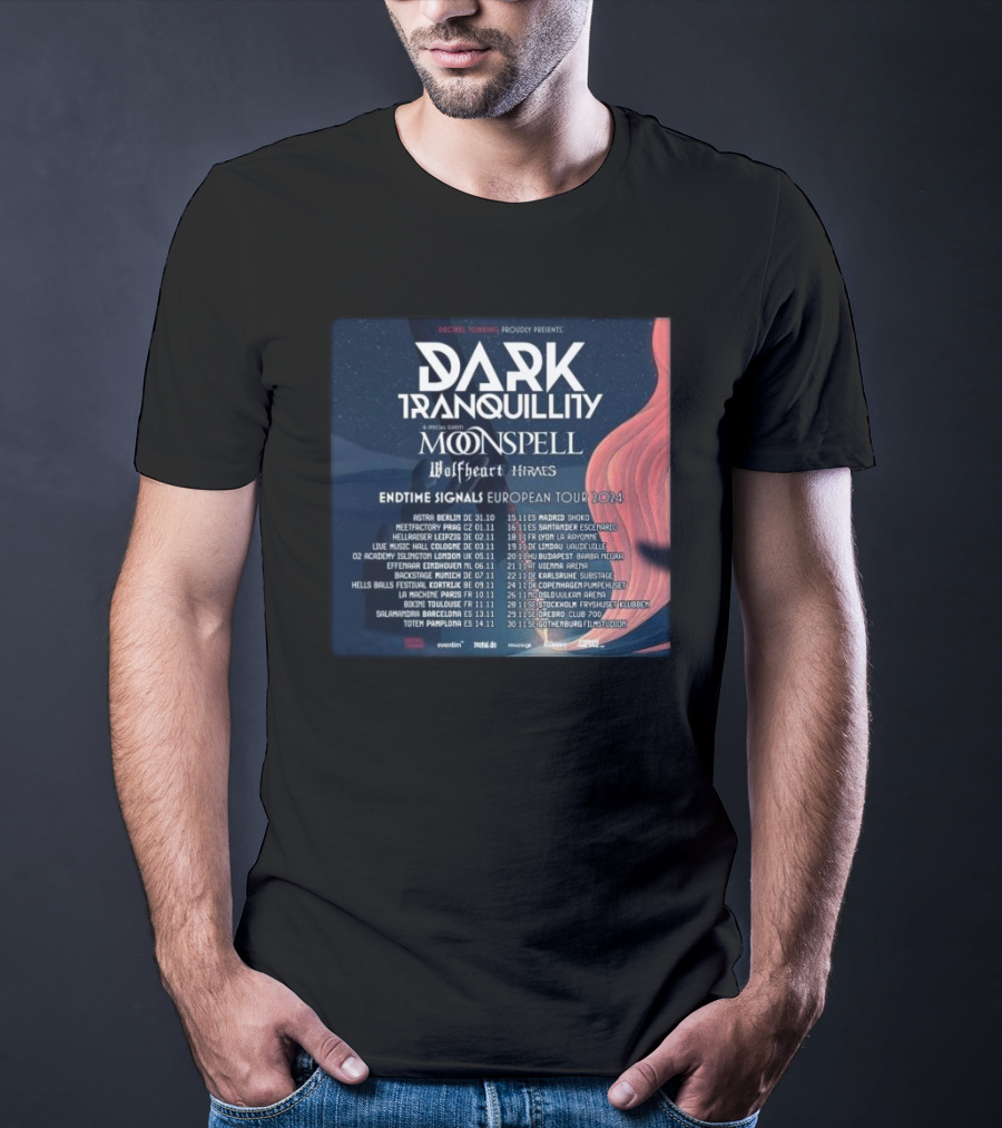 Dark Tranquillity Moonspell Wolfheart Hinayana Endtime Signals European Tour T-Shirt