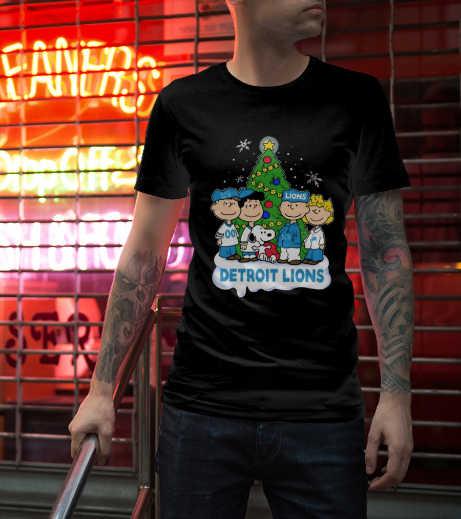 Peanuts Detroit Lions Merry Christmas T-Shirt