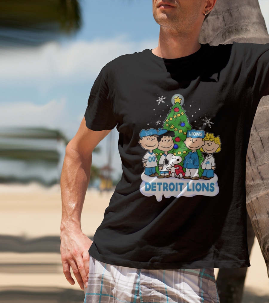 Peanuts Detroit Lions Merry Christmas T-Shirt