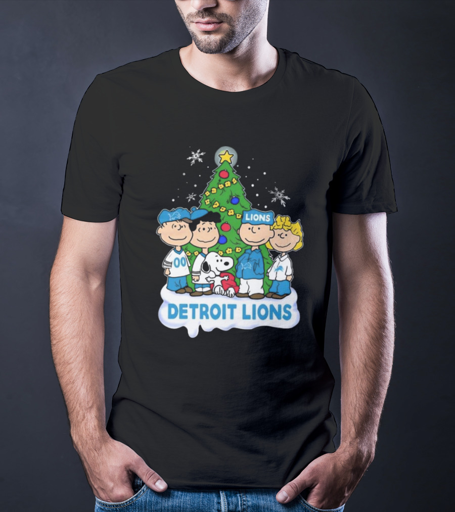 Peanuts Detroit Lions Merry Christmas T-Shirt
