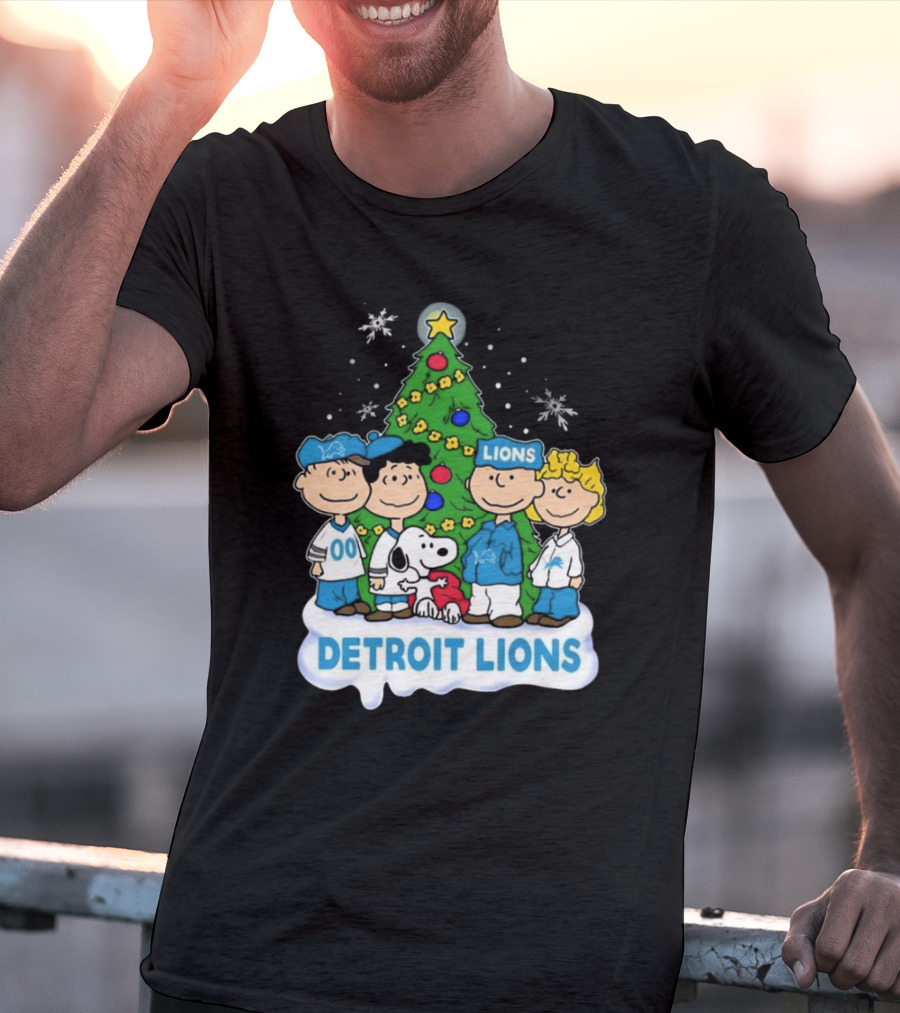 Peanuts Detroit Lions Merry Christmas T-Shirt