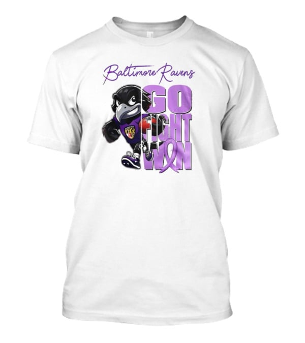 Baltimore Ravens Go Fight Win Pancreatic Cancer Awareness T-Shirt