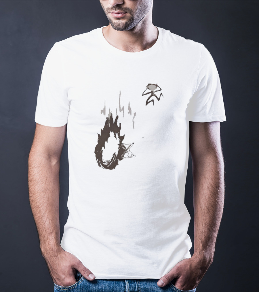 Big Trouble Trouble Brown Running From Fiery Explosion T-Shirt