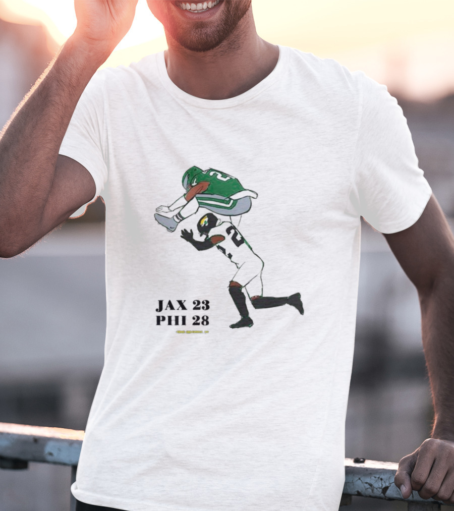 Jax 23 Phi 28 Philadelphia Eagles Saquon Barkley No-Look Hurdle NFL T-Shirt