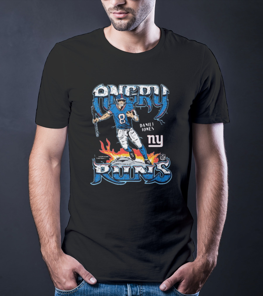 Angry Runs Daniel Jones New York Giants NFL T-Shirt