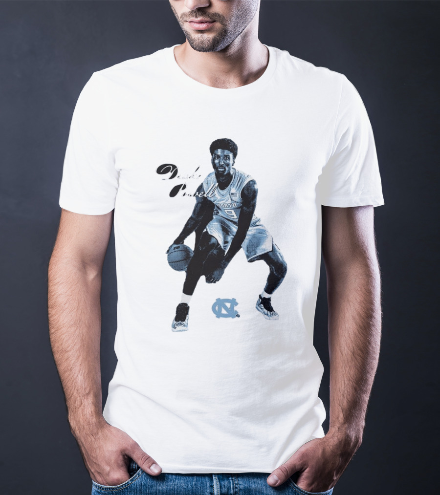 Drake Powell North Carolina Tar Heels Basketball Player With UNC T-Shirt