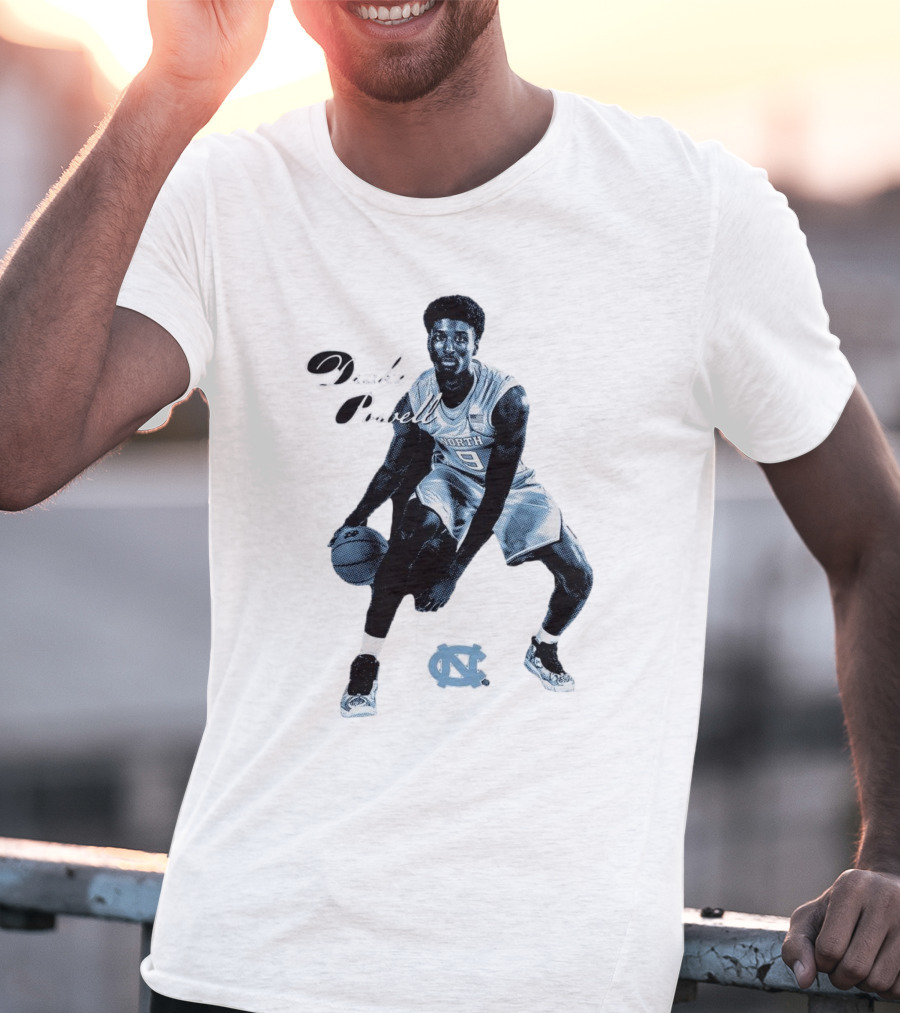 Drake Powell North Carolina Tar Heels Basketball Player With UNC T-Shirt