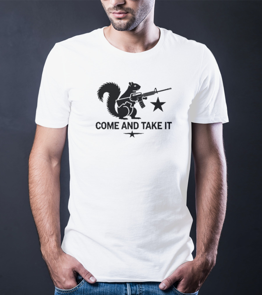 Peanut The Squirrel Holding Rifle Come And Take It Iconic Star T-Shirt