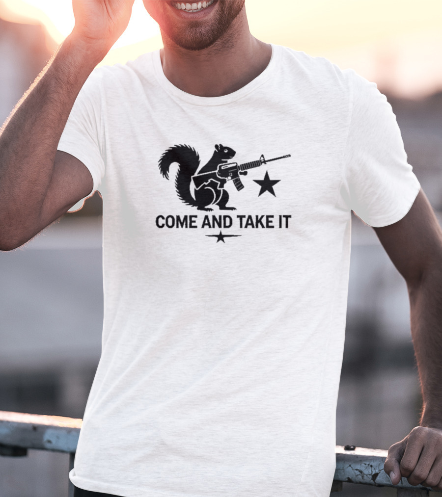 Peanut The Squirrel Holding Rifle Come And Take It Iconic Star T-Shirt