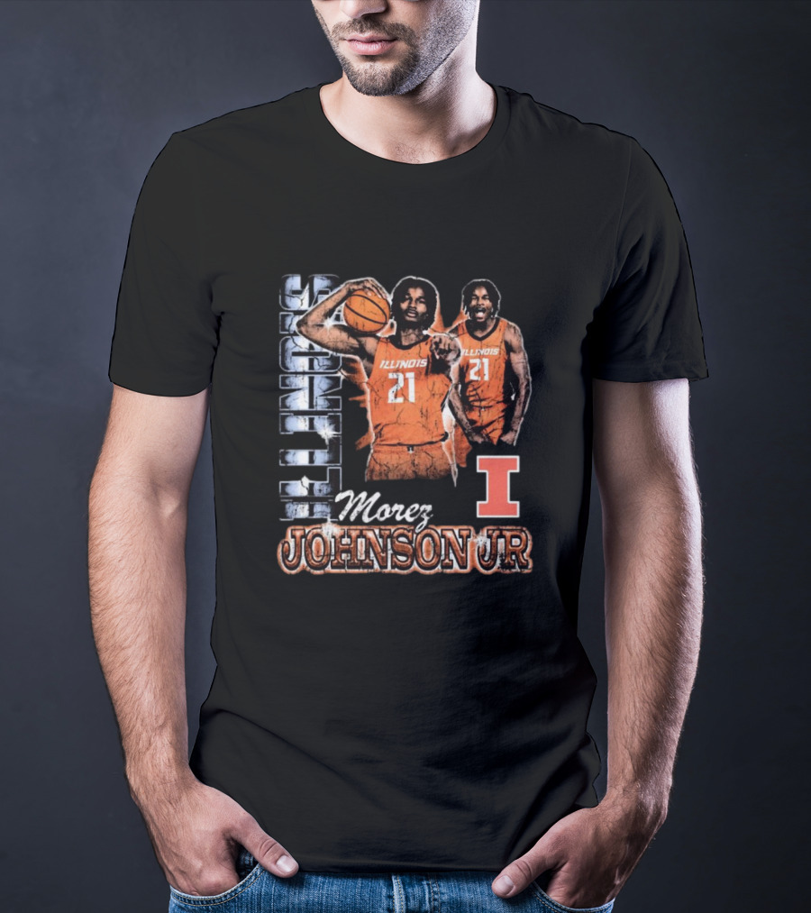 Illinois Fighting Illini Morez Johnson Jr Basketball Retro 90s T-Shirt