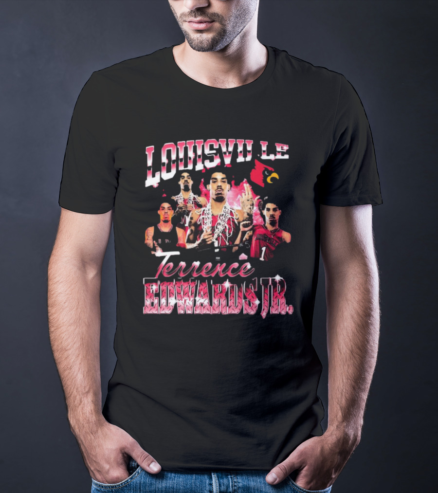 Louisville Cardinals Terrence Edwards Jr. 90s Style Basketball Champion T-Shirt