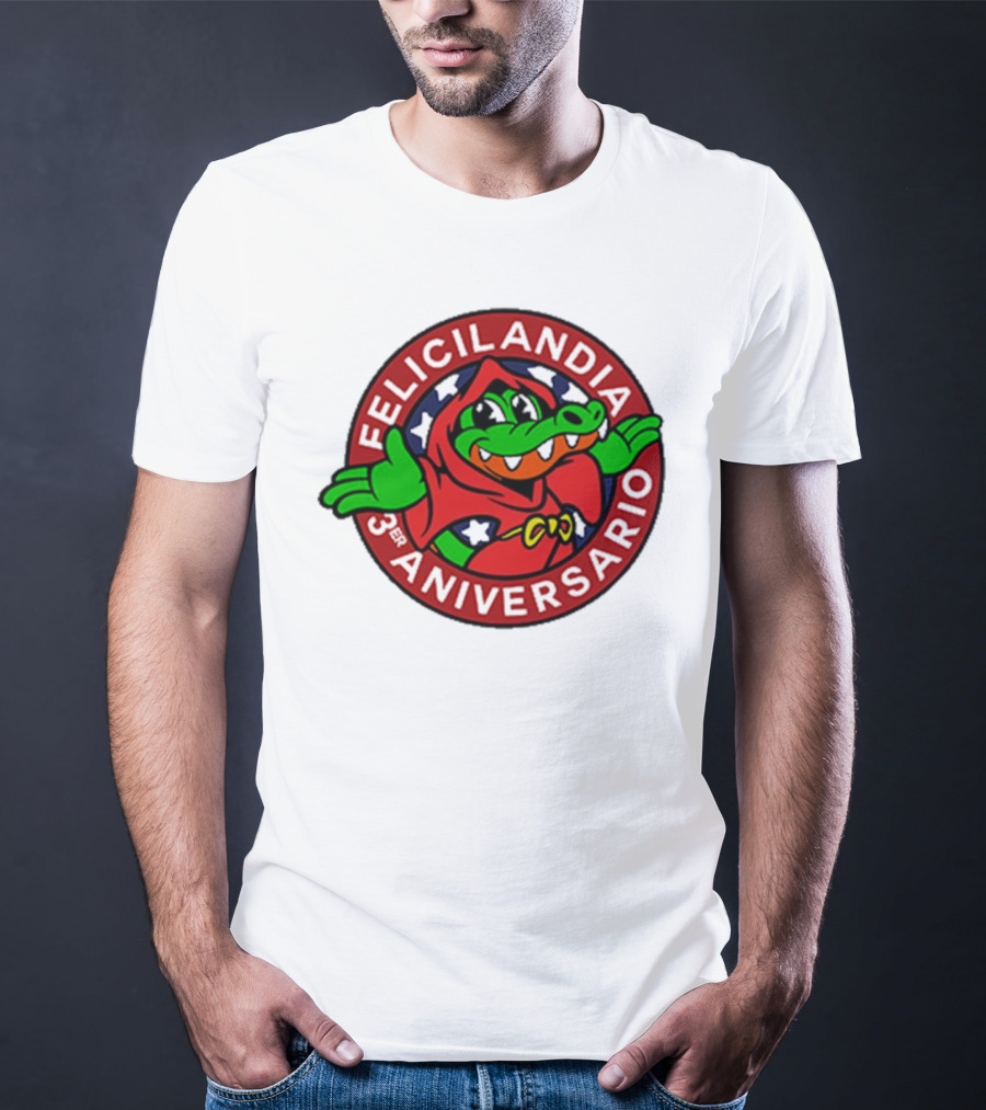 Alvaro Diaz Felicilandia 3rd Aniversario Crocodile In Red Cape T-Shirt