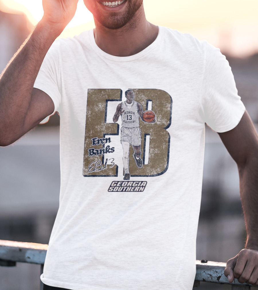 Eren Banks EB13 Georgia Southern Vintage Basketball Cartoon T-Shirt