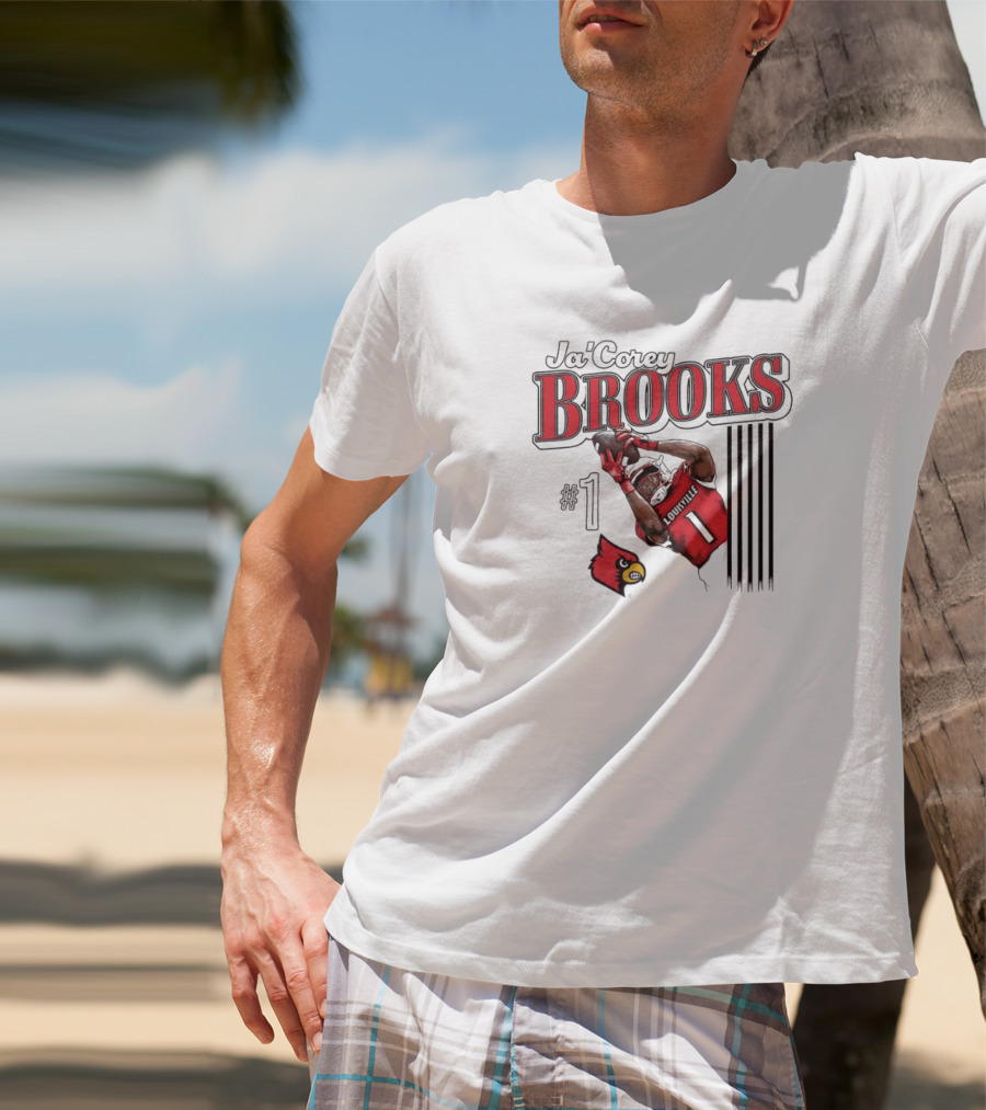 Ja’Corey Brooks Louisville Cardinals #1 Illustrated T-Shirt