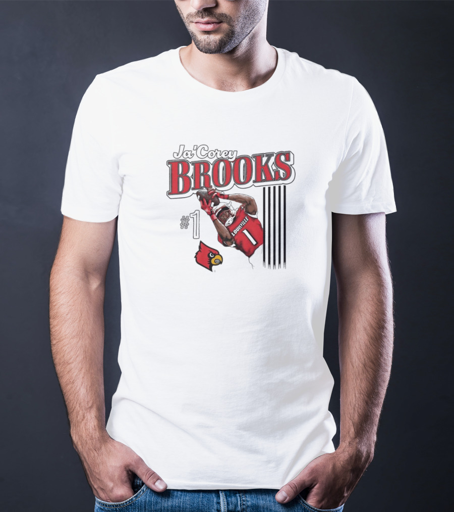 Ja’Corey Brooks Louisville Cardinals #1 Illustrated T-Shirt