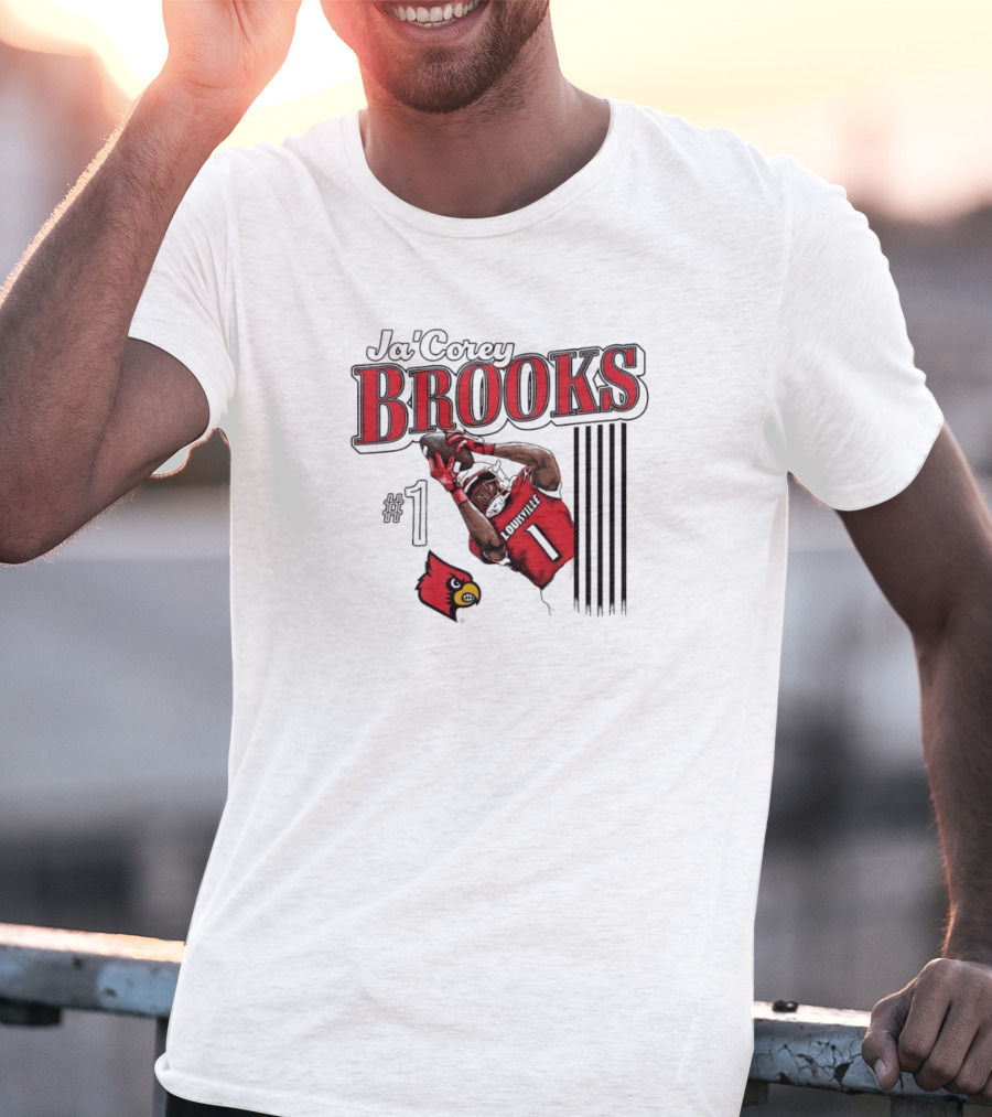 Ja’Corey Brooks Louisville Cardinals #1 Illustrated T-Shirt