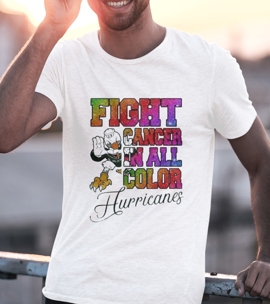 Miami Hurricanes Fight Cancer In All Color T-Shirt