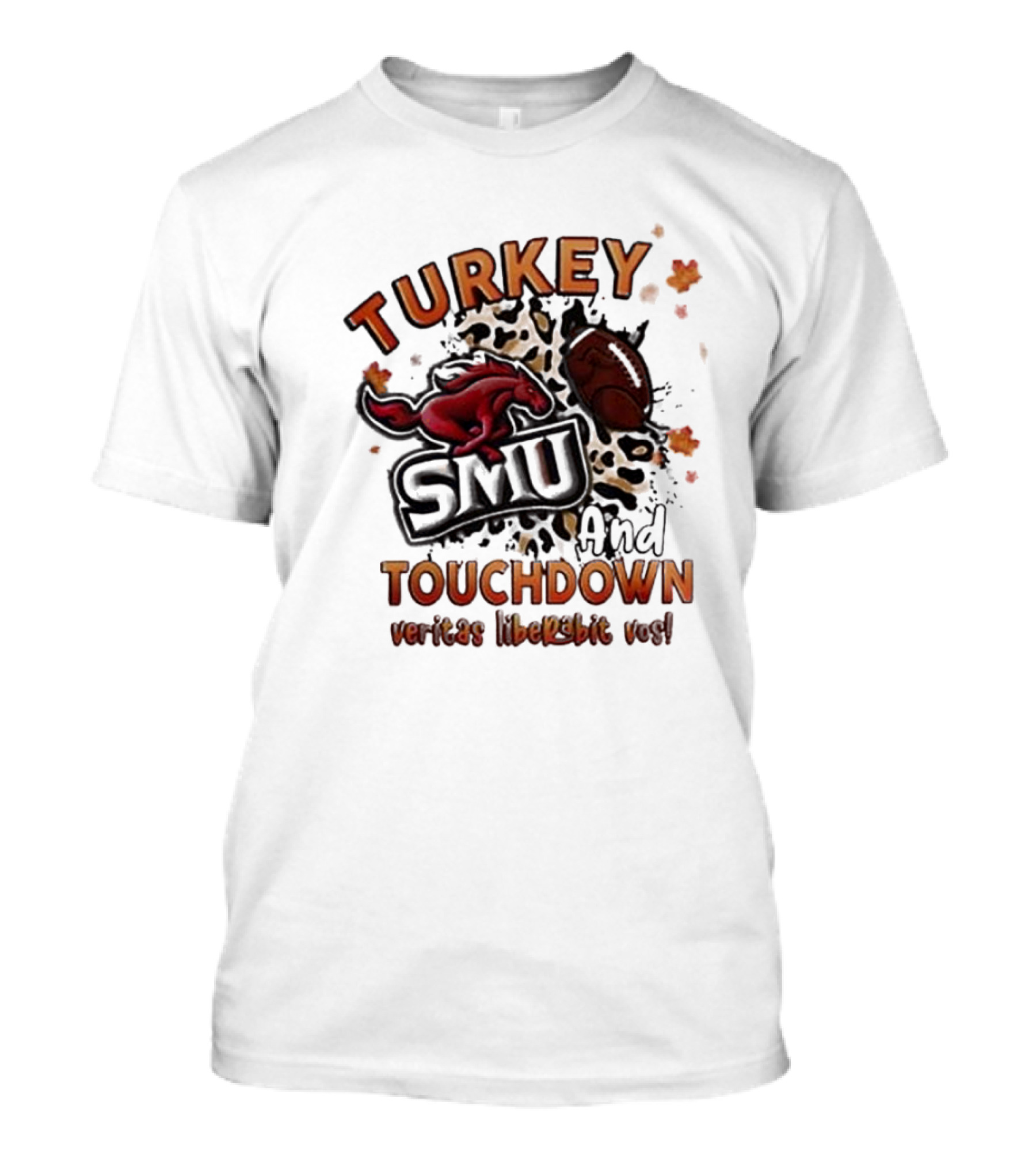 SMU Mustangs Turkey Touchdown Veritas Liberabit Vos T-Shirt