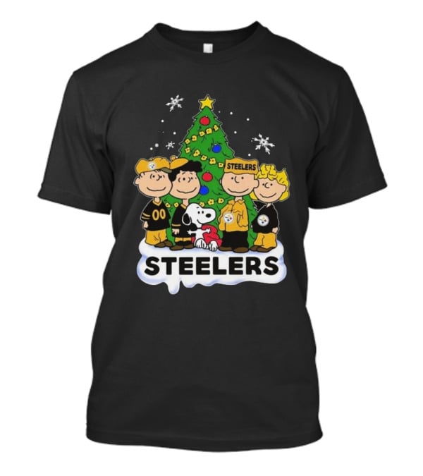 Peanuts Characters Pittsburgh Steelers Christmas T-Shirt