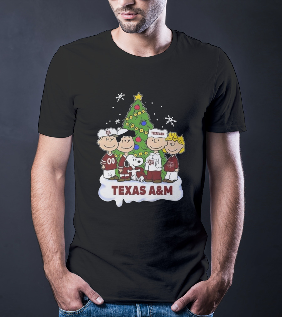 Texas A&M Peanuts Characters Christmas T-Shirt