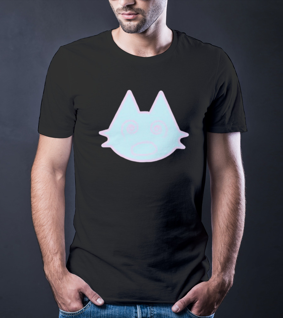 Sinjin Drowning Dizzy Cat Pastel Swirl Face T-Shirt