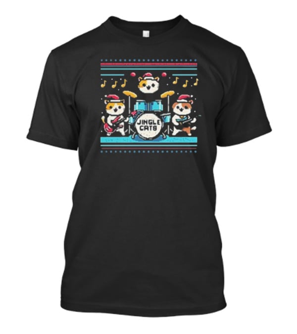Jingle Cats Christmas Band Snowy Festive T-Shirt