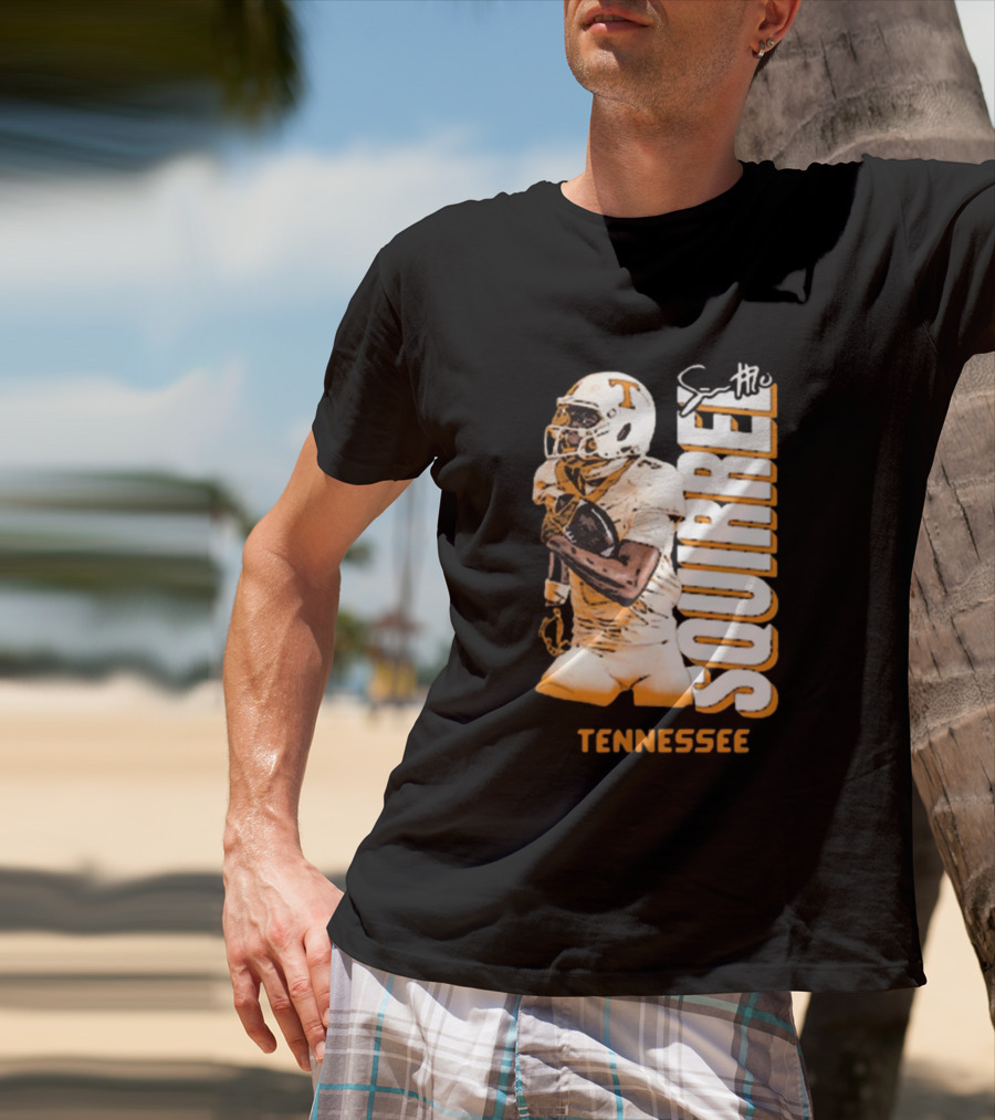 Tennessee Volunteers Squirrel White Football Signature T-Shirt