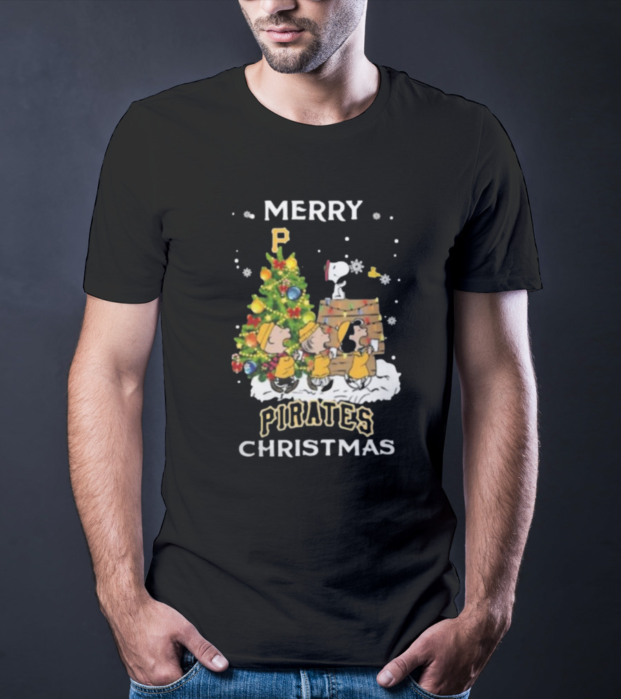 Pittsburgh Pirates X Snoopy Merry Pirates Christmas T-Shirt