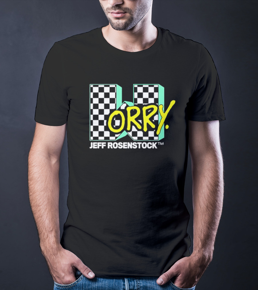 Jeff Rosenstock Worry Checkerboard Design Worry T-Shirt