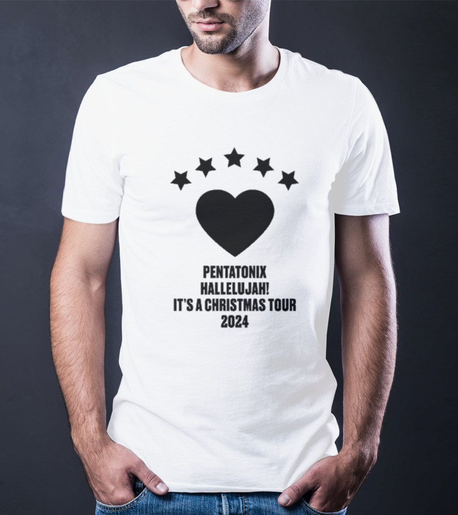 Pentatonix Hallelujah Heart Stars It's A Christmas Tour T-Shirt
