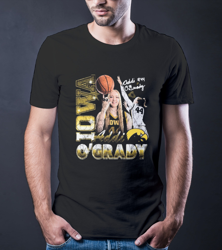 Addi O’Grady Iowa Hawkeyes 44 Basketball Signature 90s T-Shirt