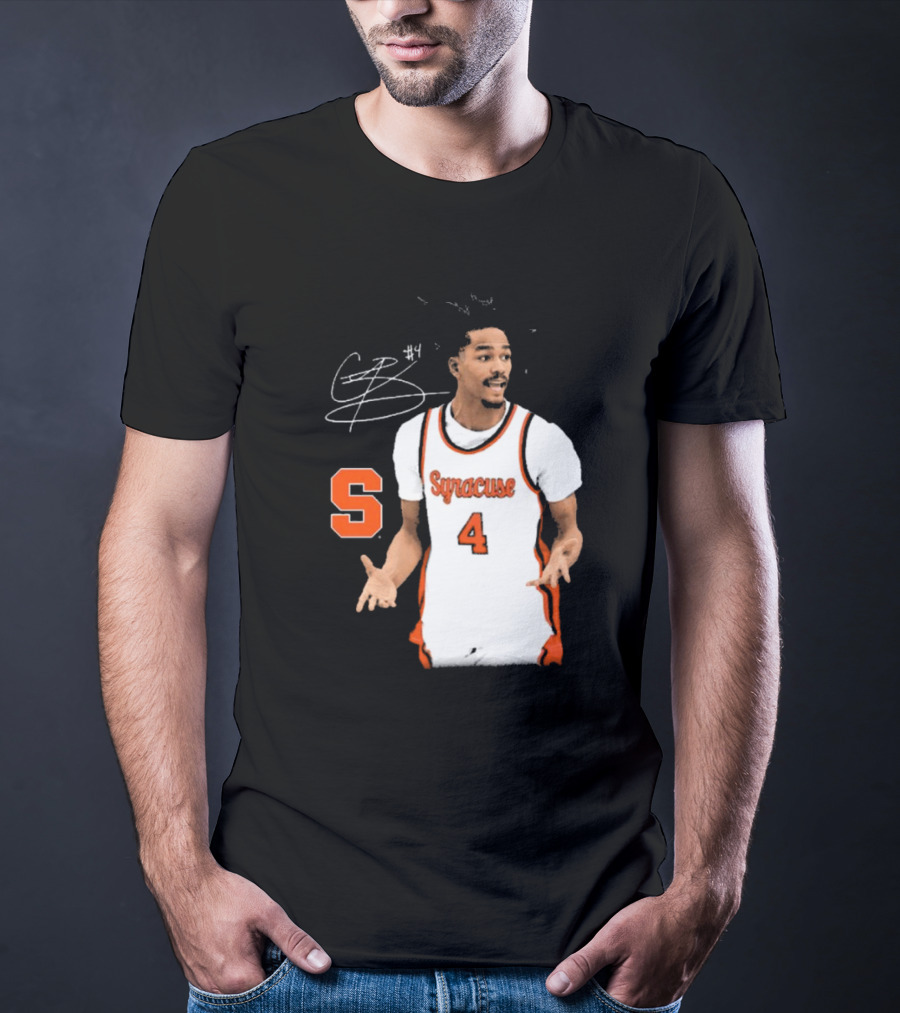 Chris Bell #4 Syracuse Orange Basketball Signature T-Shirt