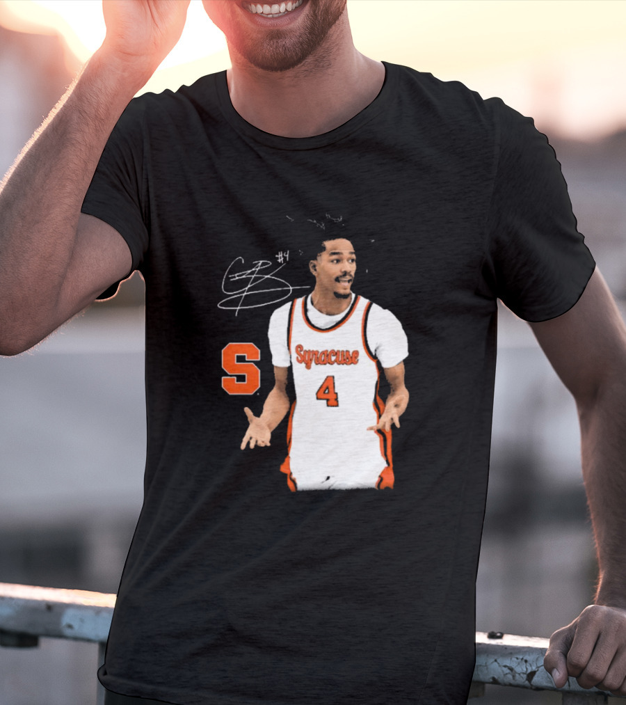 Chris Bell #4 Syracuse Orange Basketball Signature T-Shirt