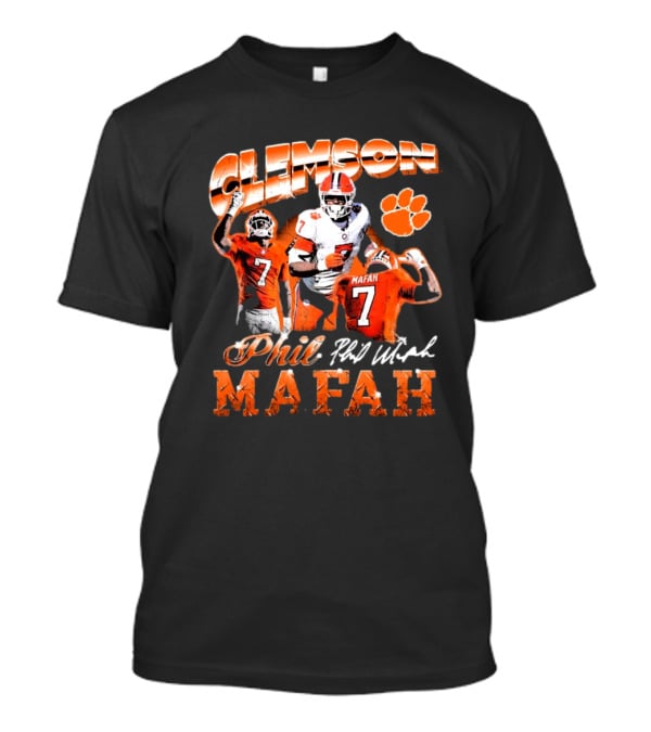 Clemson Tigers Phil Mafah 90s Retro Signature 7 T-Shirt