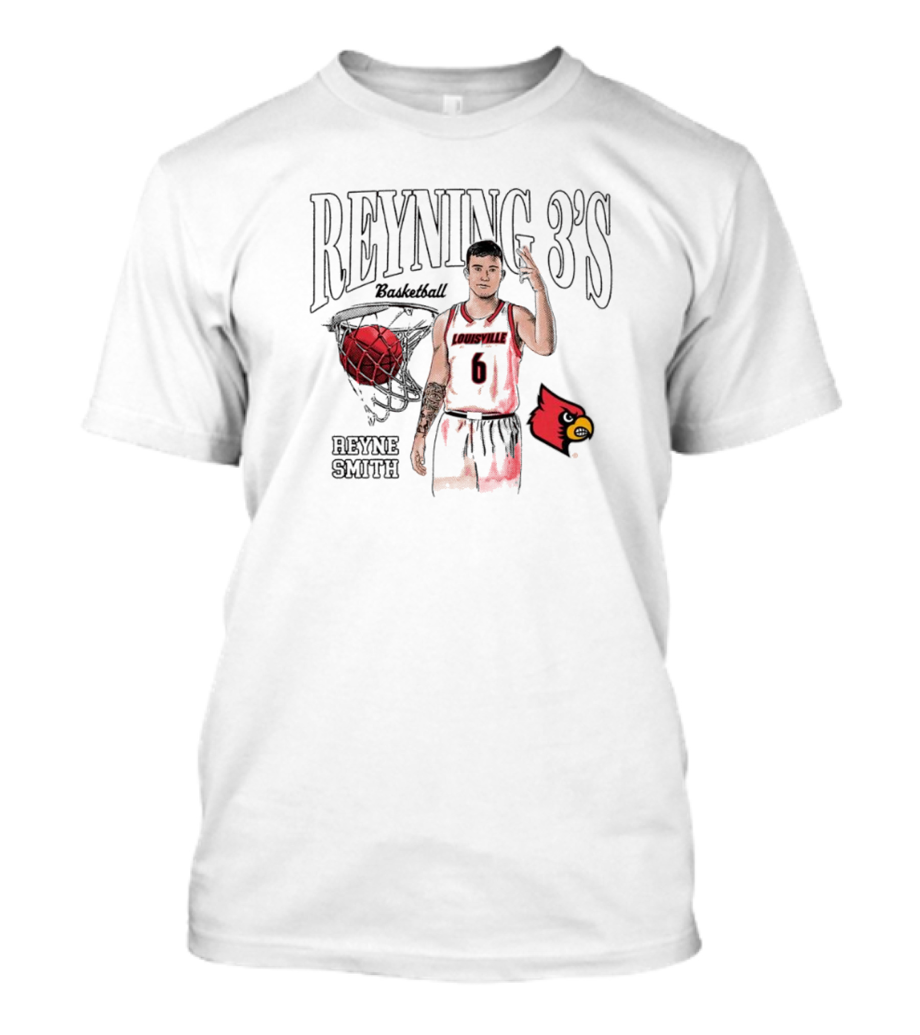 Reyne Smith Reyning 3’s Louisville Cardinals Basketball T-Shirt