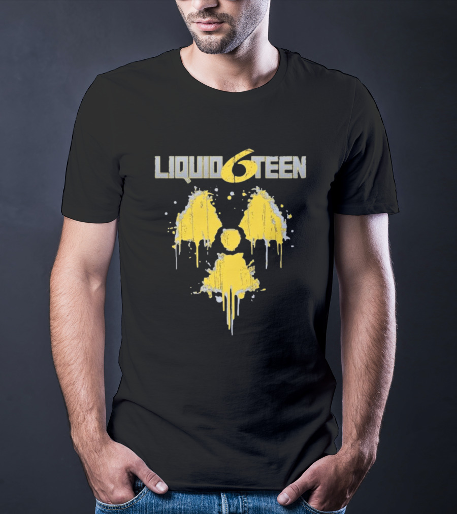 LIQUID 6TEEN Radiation Symbol Dripping Effect T-Shirt