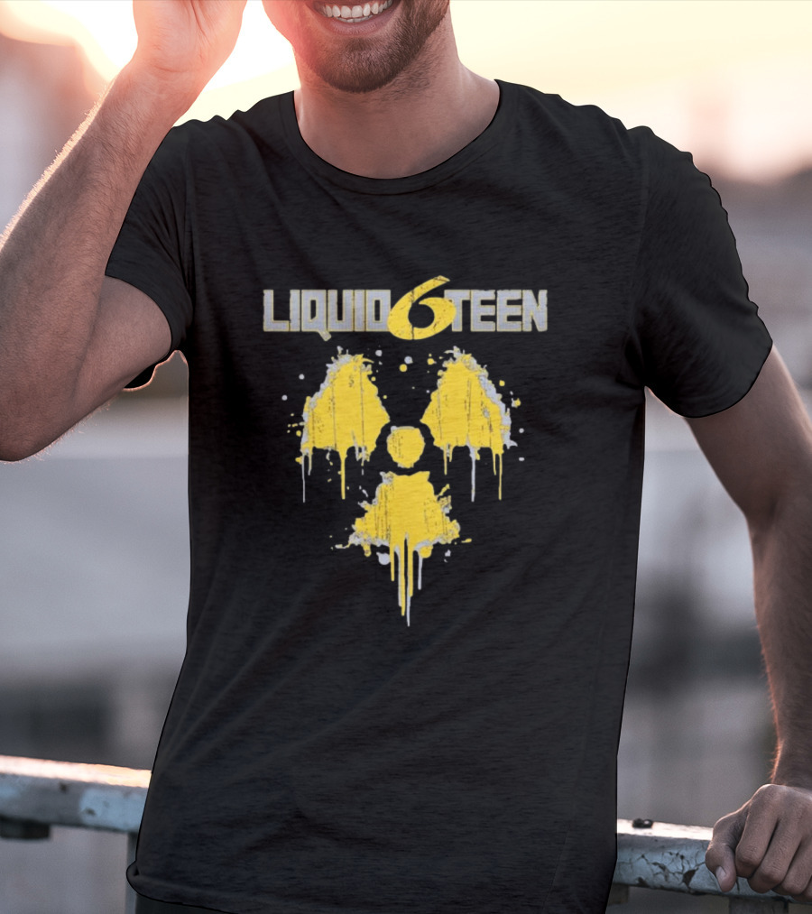 LIQUID 6TEEN Radiation Symbol Dripping Effect T-Shirt