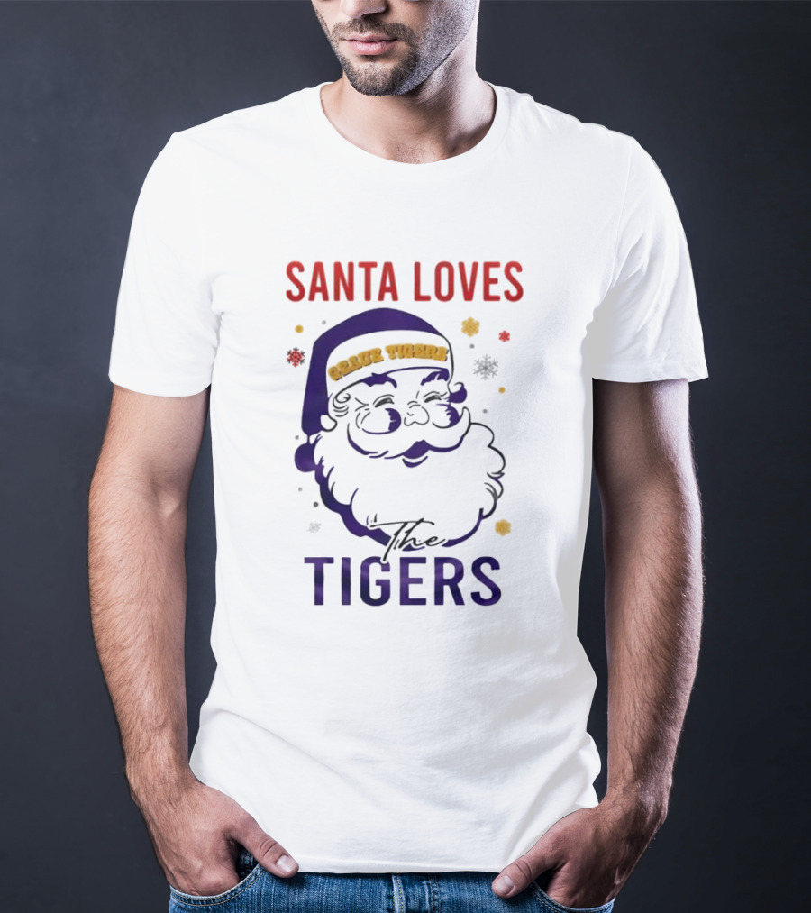 Santa Loves The LSU Tigers Christmas T-Shirt