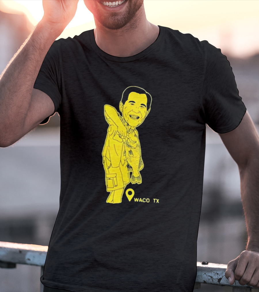 Cott Drew Fishing Caricature Waco TX T-Shirt